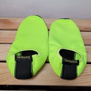 Swimming Shoes Neon Green - Approx 8.5"  Long